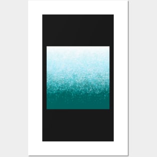 Blue metallic gradient Posters and Art